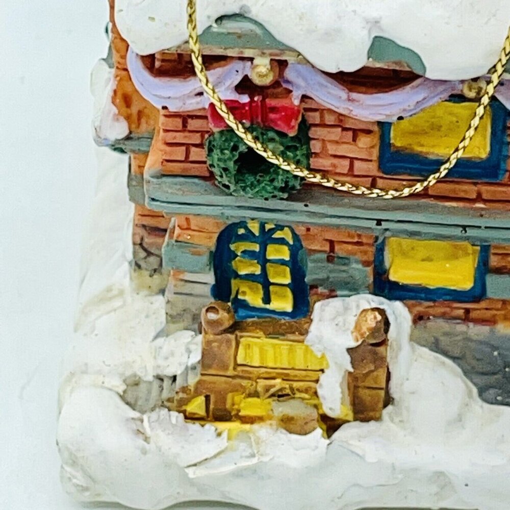 Vintage Christmas Ornament Snowy Cottage House With Trees Christmas Village - Picture 4 of 15